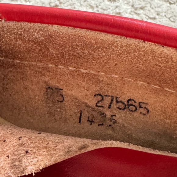 Quoddy Made In USA Red Leather Boat Shoes Womens 6.5 Handsewn Blucher Moc - Picture 9 of 11